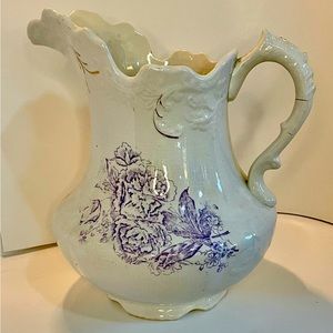 Antique Victorian Water Pitcher 1898-1904 Wyandotte Ford China Co., PA EXCELLENT